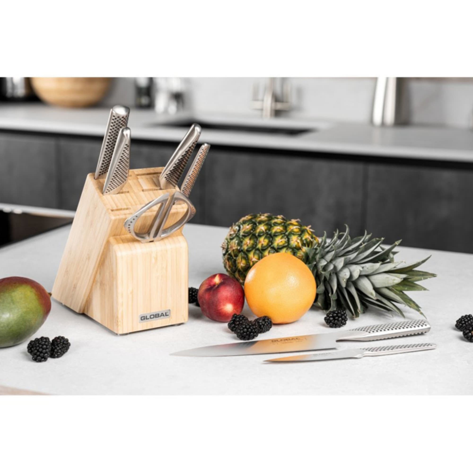Global Takashi 8pc Knife Block Set Bamboo Kitchen Warehouse™